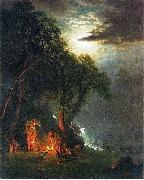 Albert Bierstadt Campfire Site, Yosemite painting